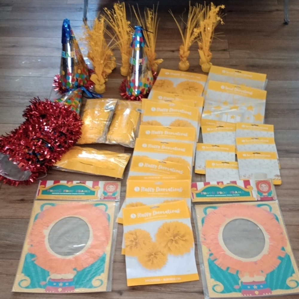 Party City Yellow and Red Decorations Set